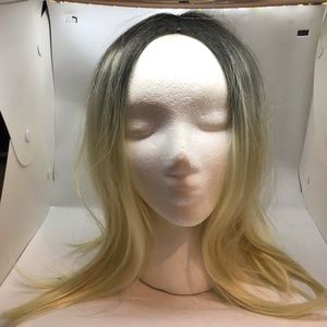 Women’s Ombre Wig Black/ Grey to Blonde Med length